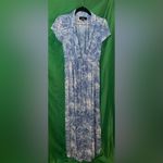 Lulus Blue and White Maxi Dress with Slit size XS Photo 1