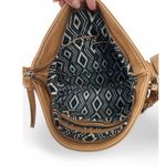 MMS Brown Faux Leather Medium Size Crossbody Bag Purse Shoulder Gold Hard Wear Photo 5