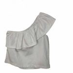 J.Crew White One Shoulder Ruffle Top Size Small #G7065 Photo 1