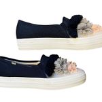 Keds NIB 8.5 Triple Decker Floral Appliqué Celebrations Blue Platform Sneakers Photo 2