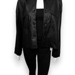 BLANK NYC OAT New York | Black Oversized Coated Faux-Leather Shirt Jacket w/ Buttons NWT Photo 3