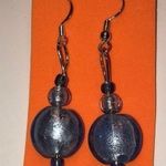 Shimmer Purple Round Beads Boho Dangling Pierced Earrings Photo 0