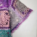 Handmade Crochet Vibrant Granny Square Patchwork Top Blouse Multicolor OS Purple Size undefined Photo 7