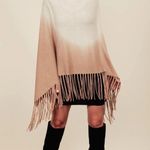 Knit Poncho Lovestitch brown ombré fringe tassel boho chic OS Fall Winter Size undefined Photo 0