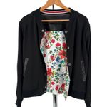 Olivia Culpo x Le Tote Reversible Bomber Jacket Floral Print Faux Leather size L Size L Photo 9