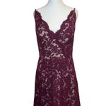 Jasmine Belsoie Burgundy Floral Lace Sleeveless V Photo 1