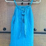 Yellow Lotus Blue Sleeveless with Bow Detail 100% silk blouse Size S Photo 0