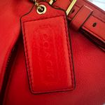 Coach 's Madison Lindsey Satchel Bag Leather Cherry Designer Authentic Photo 2