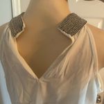 Worthington White blouse with rhinestone neckline Photo 2
