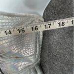 BCBGMAXAZRIA Strapless Dress S Silver Metallic Holograph Faux Croc Bodycon Glam Photo 6