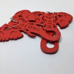 Boutique Laser-Cut Wooden Red Elephant Large Hook Earrings Wood Alabama Photo 1