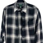 Polo Ralph Lauren M Flannel Shirt Button Up Down Plaid Womens New Relaxed New Black Size M Photo 0