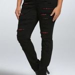 Torrid Size 22 Premium Slashed Plaid Skinny Jean - Black Rinse (Regular) Photo 8