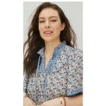 Anthropologie Othilia Titania Flounced Maxi Dress Blue Floral Size Small Photo 3