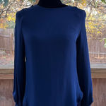 Haute Hippie  Women's Dark Blue 100% Silk Open Back Blouse Size XS Photo 0