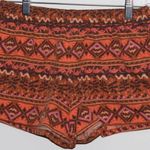 Patagonia Women's Tan Orange Pink Brown Elastic Tribal Geometric Shorts Size XS Photo 0
