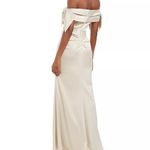 Vince Camuto Champagne OFF THE SHOULDER RUCHED TRUMPET GOWN MAXI DRESS CHP Photo 2