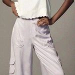 Anthropologie By Palazzo Utility Pants Cargo Wide Leg Lilac Purple Pull On Sz 10 Photo 0