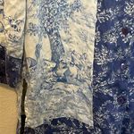 Vintage Nicole Summers‎ Silk equestrian blue toil Button Down Shirt Size 1X Photo 2