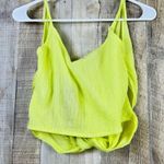 Pretty Little Thing  Size 6 Yellow Lime Green Textured Linen Feel Twist C… Photo 1