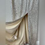 Eliza J NWT  Champagne long Formal Sequin Dress size 12 Photo 3