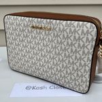 Michael Kors MK JST LG EW Crossbody Signature - Vanilla Photo 2