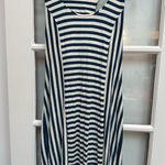 barney's new york Barney’s New York Teal & White Stripe Midi Dress Stretchy Coastal Size Large L Photo 8