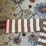 Sincerely Jules Tan & White Striped Cropped Sweater Bell Sleeves Large Brown Photo 4