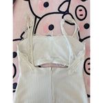 Tiger Mist ‎ Mini Dress with Bows White Size Medium Bodycon Ribbed Photo 7
