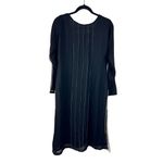 Black Embroidered Kurta Dress Long Sleeve Sheer Sleeve Elegant Special Occasion Black Photo 1
