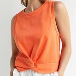 Anthropologie NWT $70 Lea & Viola Orange Ruffled Twist-Front Top SP Photo 0