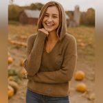 Charlotte Russe Olive Distressed Knit Hoodie Photo 1