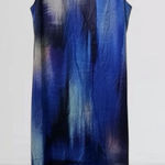 Lavender Brown  Silk Watercolor Abstract Mini Dress Pockets Racerback Size S Photo 0