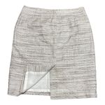 Ann Taylor Women’s Beige Gray Tweed Back Zip Fully Lined MIDI Skirt Size 8 Photo 1