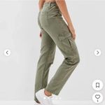American Eagle  High Rise Straight Leg Cargo Pants Green 4 Photo 1