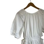 Old Navy  White Puff Sleeve Cotton Poplin Side Cutout Mini Dress Sz M Photo 1
