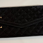 Urban Expression Urban Expressions Vegan Glossy Black Quilted Clutch Gold Snack Chain Strap Photo 0