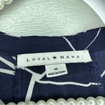 Loyal Hana Cybelle Tunic Blouse Nursing Breastfeeding Tunic Geometric Navy Blue Size L Photo 5