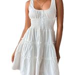Lulu’s Fairy Your Sunny Day White Tiered Smocked Mini Dress Coquette Cottage S Photo 0