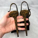 Saint Laurent Bianca Bow 105 Leopard Suede Platform Stiletto Sandal Heels Brown Photo 6