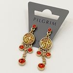 Pilgrim Gold/Orange Oriental Post Earrings Photo 0