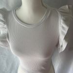 ZARA  White Ruffle Sleeve Crop Top Photo 3