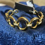J.Crew Oval Link Cuff Bracelet With Crystals Gold Tone NWT Photo 4