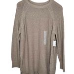 Old Navy ribbed crew neck long sleeve pullover taupe sweater size large Photo 0
