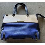 Marc Jacobs Marc by Shelter Island Blue Color Brown Block Leather Satchel Tote Photo 3
