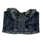 Roamans Black Lace Embroidered Corset Bralette SZ 42C #1969 Photo 1