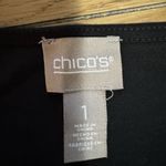 Chico's  Dress Women Size 1 Sleeveless Stretch Black White Floral Career Office Photo 2