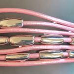 Nine & Co. Pink Leather Strand and Silver Link Bracelet NWT Photo 2