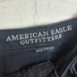 American Eagle  Outfitters Woman's Distressed Black Denim Super Stretch Shorts Photo 3