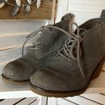 White Mountain  Leather Wedge Booties Gray Photo 1